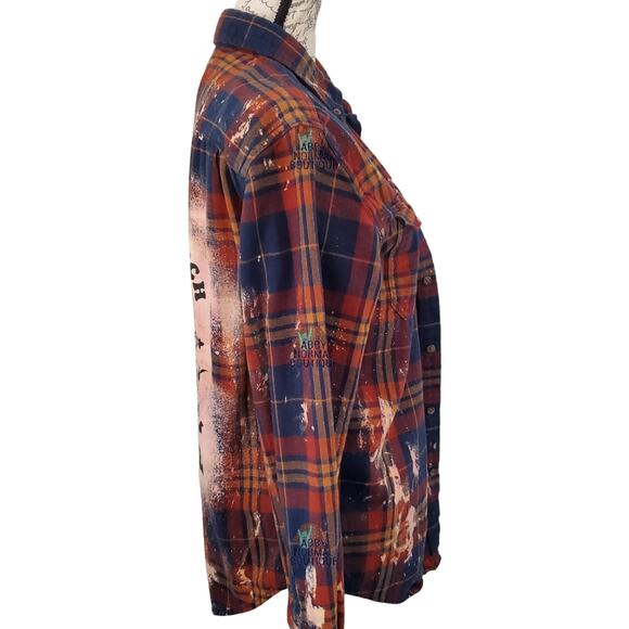 Pumpkin Patch Junkie Upcycled Fall Flannel Shirt - Medium - Picture 4 of 9